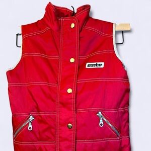 Red Scooter Vest with Zipper Pockets